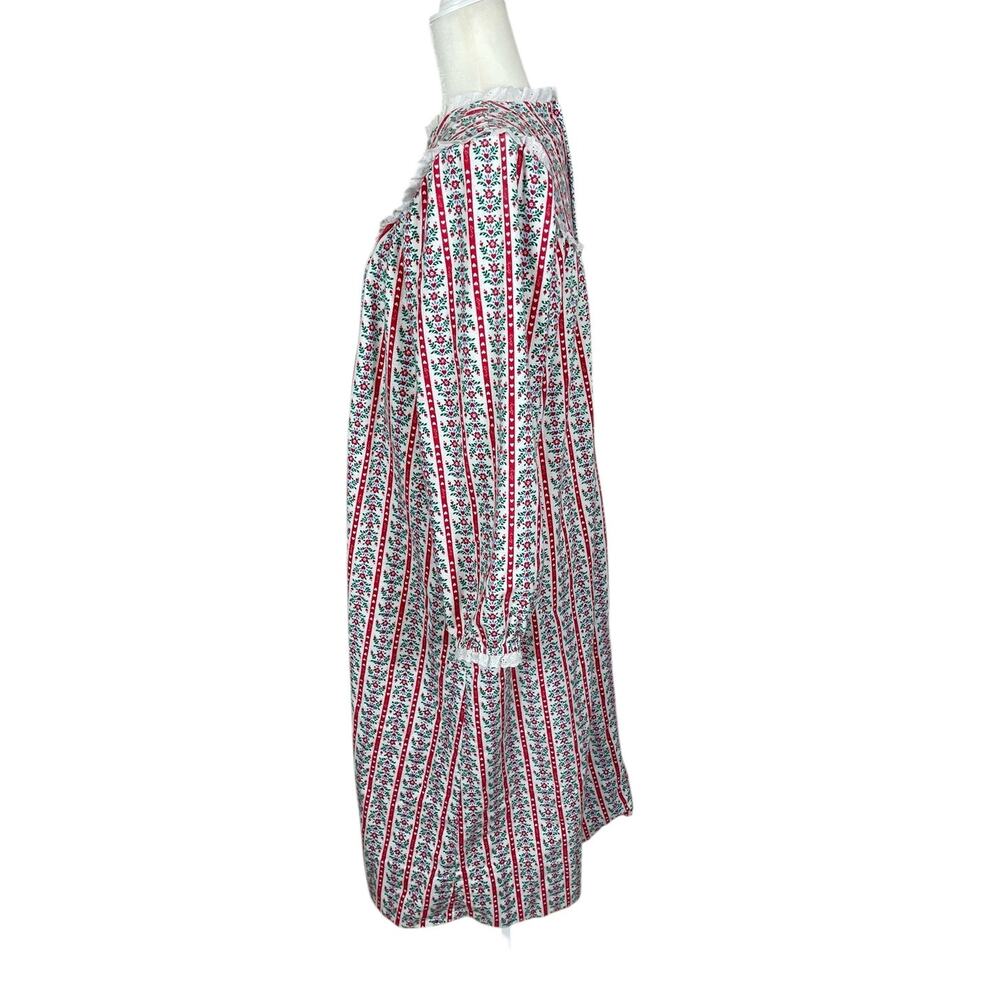 Vintage Lanz of Salzburg Cotton Flannel Nightgown Floral Hearts Medium Cottage - Picture 6 of 15